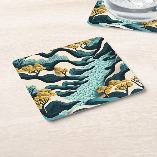 Modern Landscape Kartonnen Onderzetters (Schuin)