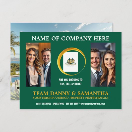 Modern Landscape Photo Briefkaart Bewerkbare Sjabl (Voorkant / Achterkant)