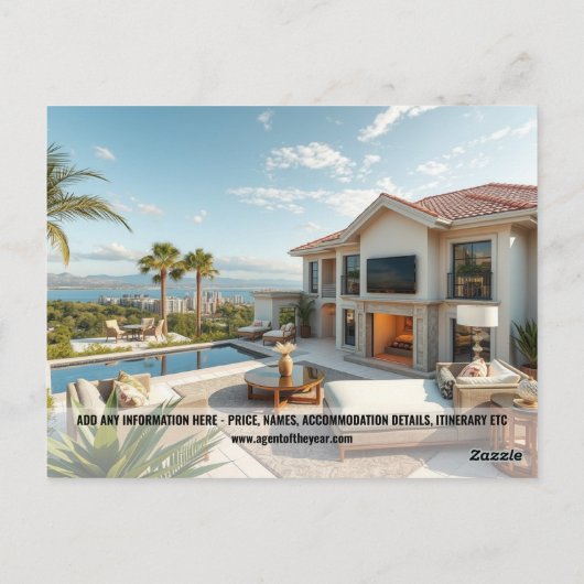 Modern Landscape Photo Briefkaart Bewerkbare Sjabl (Achterkant)