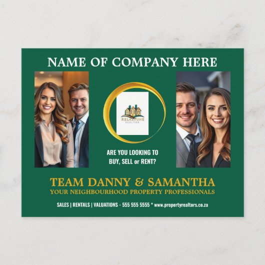 Modern Landscape Photo Briefkaart Bewerkbare Sjabl (Voorkant)