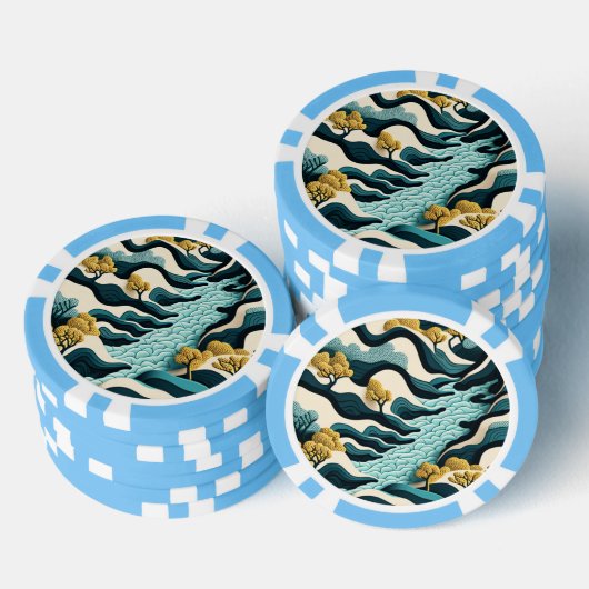 Modern Landscape Poker Chips (Opstapeling)