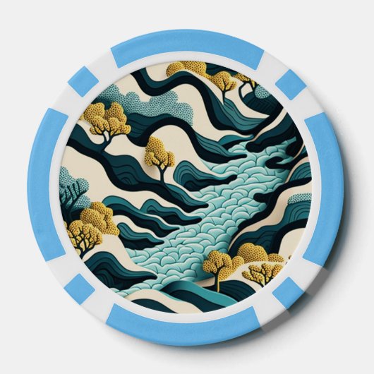 Modern Landscape Poker Chips (Achterkant)
