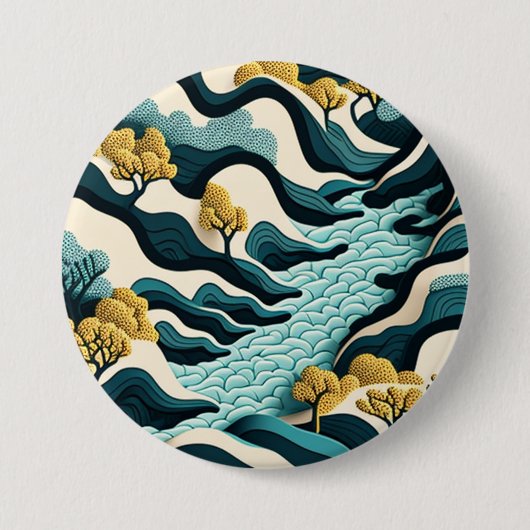 Modern Landscape Ronde Button 7,6 Cm (Voorkant)