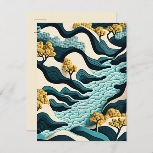 Modern Landscape Uitnodiging Briefkaart (Voorkant / Achterkant)
