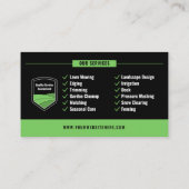 Modern Landscaping Lawn Mowing Black Green QR Code Visitekaartje (Achterkant)