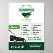 Modern Landscaping Lawn Mowing Marketing Poster (Voorkant)