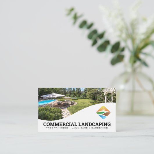 Modern Landscaping Logo | Residentiele Achtertuin Visitekaartje (Staand voorkant)