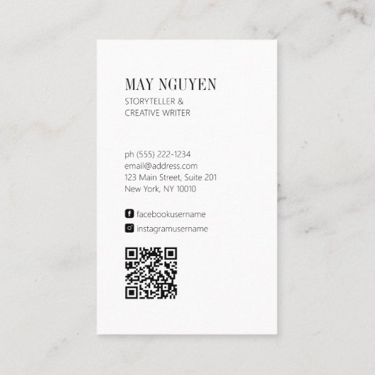 Modern Landschap Minimalistisch Visitekaartje (Achterkant)