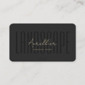 Modern Landschap Monogram Zwart Goud Professioneel Visitekaartje (Voorkant)