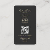 Modern Landschap Monogram Zwart Goud Professioneel Visitekaartje (Achterkant)