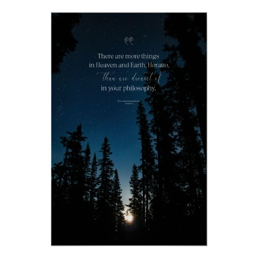 Modern Landschap Sterrenhemel Inspirerend Quote Perfect Poster (Voorkant)