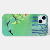 Modern Landschap Vogel en Bomen Case-Mate iPhone Case (Achterkant (horizontaal))