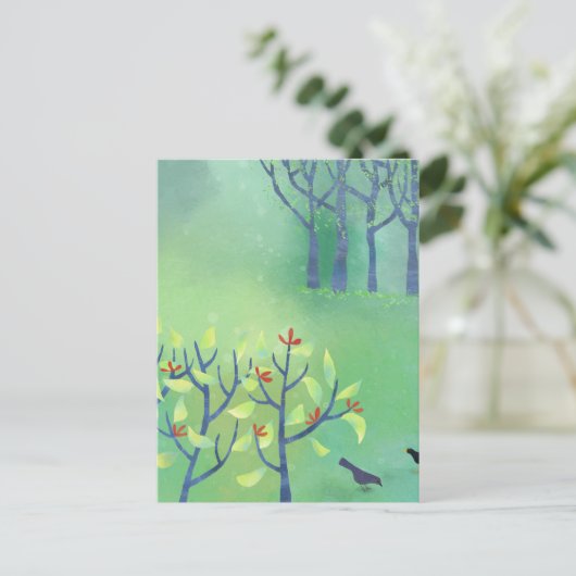 Modern landschapsgroen briefkaart (Staand voorkant)