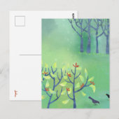 Modern landschapsgroen briefkaart (Voorkant / Achterkant)