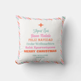 Modern Languages Merry Christmas Throw Pillow Kussen