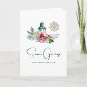 Modern Lantaarn Minimalistisch Script Vrolijk Kers Feestdagen Kaart (Voorkant)