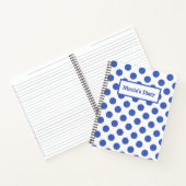 Modern Large Blue Polka Dot Notitieboek (Binnen)