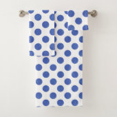 Modern Large Blue Polka Dot Towel Bad Handdoek (Insitu)