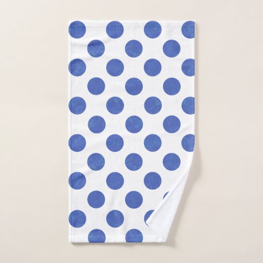 Modern Large Blue Polka Dot Towel Bad Handdoek (Handdoek)