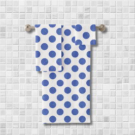 Modern Large Blue Polka Dot Towel Bad Handdoek