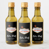 Modern Las Vegas Bruiloft Mini Wijn Label Etiket (Flessen)