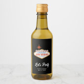 Modern Las Vegas Bruiloft Mini Wijn Label Etiket (Voorkant)