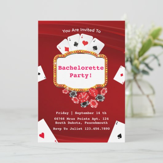 modern Las Vegas roze vrijgezellenfeest weekend Kaart (Staand voorkant)