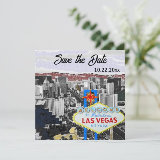 Modern Las Vegas Save the Date (Staand voorkant)