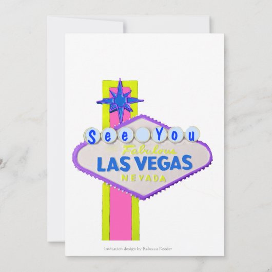 Modern Las Vegas Wedding Kaart (Achterkant)