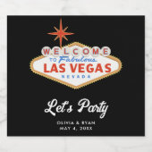Modern Las Vegas Wedding Sparkling Wijnetiket (Enkel label)