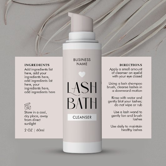 Modern Lash Bath Foam Cleanser Flesingrediënten Rechthoekige Sticker