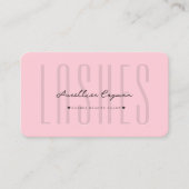 Modern Lash Lashes Beauty Salon Roze Monogram Visitekaartje (Voorkant)