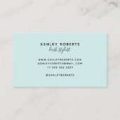 Modern lash stylist aqua blue visitekaartje (Achterkant)