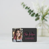 Modern Lash Tech QR Code Photo Visitekaartje (Staand voorkant)