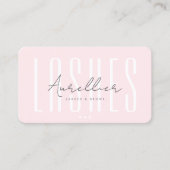 Modern Lashes Brows Make-up Artiest Monogram Roze Visitekaartje (Voorkant)