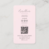 Modern Lashes Brows Make-up Artiest Monogram Roze Visitekaartje (Achterkant)