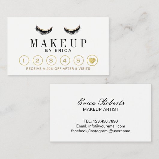 Modern Lashes Makeup Artist Loyalty Punch (Voorkant / Achterkant)