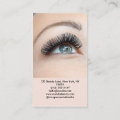 Modern Lashes Qr Code Foto Blush Roze Logo Visitekaartje (Achterkant)
