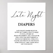 Modern Late Night Luier Baby shower Spel Poster (Voorkant)
