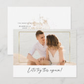 Modern Laten we deze opnieuw proberen kalligrafie  Aankondigingskaart (Voorkant / Achterkant)