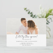 Modern Laten we dit nog eens proberen... kalligraf Save The Date (Staand voorkant)