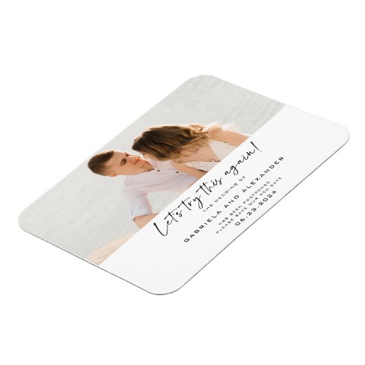 Modern Laten we dit opnieuw proberen met kalligraf Magneet (Linkerzijde)