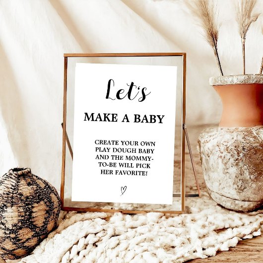 Modern laten we een Baby Baby shower Game teken ma Poster