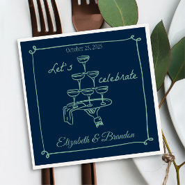 Modern Laten we Gepersonaliseerde bruiloft servet 