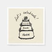 Modern Laten we Gepersonaliseerde bruiloft servet  (Voorkant)