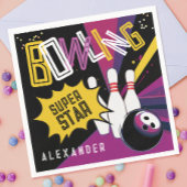 Modern laten we opvallen kleurrijke roze bowling p servet