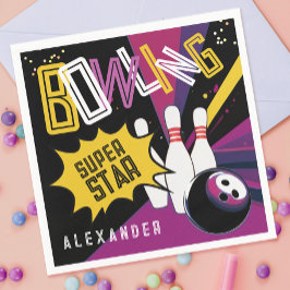 Modern laten we opvallen kleurrijke roze bowling p servet