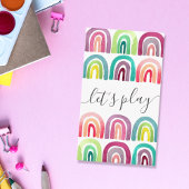 Modern Laten we regenboog spelen mama Contactkaartje