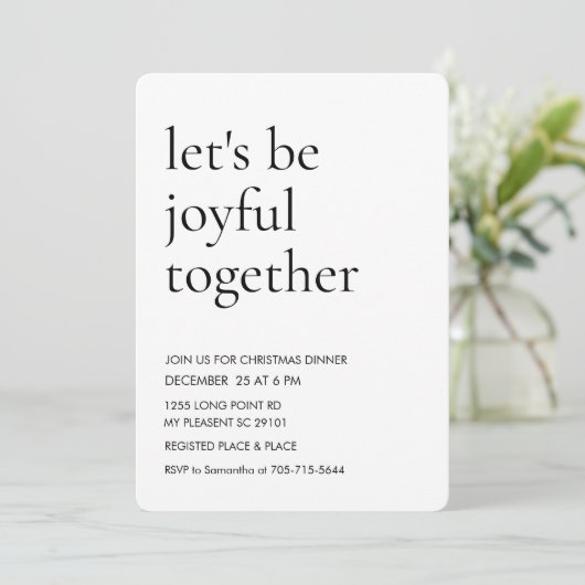 Modern Laten we samen blij zijn met het kerstdiner Kaart (Staand voorkant)