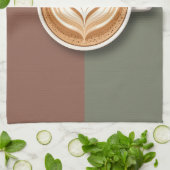 Modern Latte Art Heart  Theedoek (Gevouwen)